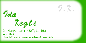 ida kegli business card
